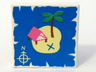 Tile 2 x 2 with Map Island with X and Palm Tree Pattern
