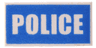 Tile 1 x 2 with White 'POLICE' on Blue Background Pattern (Printed)