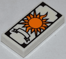 Tile 1 x 2 with Tarot Sun Card Pattern