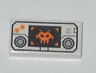 Tile 1 x 2 with Handheld Video Game with Directional Pads, Orange Buttons, and Pixelated Alien on Black Screen Pattern