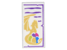 Tile 1 x 2 with Dark Purple Markings and Gold Dragon Holding 5 Colored Eggs Pattern
