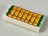Tile 1 x 2 with 7 Bright Light Orange Springs Rolls with Green Garnish Pattern