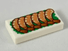 Tile 1 x 2 with 6 Shrimp on Green Garnish Pattern