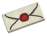 Tile 1 x 2 with Envelope with Red Wax Seal and Light Bluish Gray Highlights Pattern