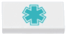 Tile 1 x 2 with Dark Turquoise EMT Star of Life Pattern