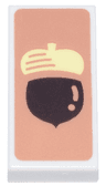 Tile 1 x 2 with Dark Brown and Bright Light Yellow Acorn on Medium Nougat Background Pattern (Animal Crossing DIY Recipe)