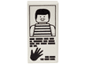 Tile 1 x 2 with Hand Print and Striped Shirt Pattern