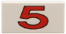 Tile 1 x 2 with Number 5 Red Pattern