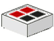 Tile 1 x 1 with Red and Black Buttons Pattern