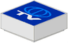 Tile 1 x 1 with TV Globe Logo Pattern