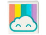 Tile 1 x 1 with Cloud and Pastel Rainbow Pattern