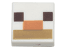 Tile 1 x 1 with Dark Brown Squares, Medium Nougat and Dark Tan Rectangles Pattern (Minecraft Alpaca / Llama Nose and Mouth)