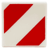 Tile 1 x 1 with Red Danger Stripes Pattern
