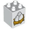 Duplo, Brick 2 x 2 x 2 with 3 Eggs in Nest Pattern