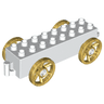 Duplo Car Base 2 x 8 x 1 1/2 with Large Copper Spoked Wheels