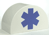 Duplo, Brick 2 x 4 x 2 Slope Curved Double with Blue EMT Star of Life Pattern