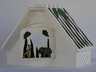 Duplo Roof Sloped 4 x 8 x 5 with Window Opening with Leaves and Black Stripes Pattern