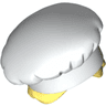Minifigure, Hair Combo, Hat with Hair, Chef Toque with Molded Bright Light Yellow Hair in Bun Pattern