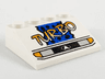 Slope 33 3 x 4 with Silver Car Headlights, Orange Signal Lights, 'TURBO', Black Spots on Blue Background Pattern