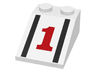 Slope 33 3 x 2 with Red Number 1, Black Stripes Pattern