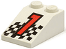 Slope 33 3 x 2 with Red Number 1 on Checkered Flag Pattern