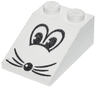 Slope 33 3 x 2 with Black and White Eyes, Nose, and Whiskers Pattern