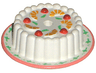 Cake with Red Cherries and Orange Wedges Pattern