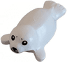 Seal, Baby with Black Eyes, Nose and Mouth, and Light Bluish Gray Muzzle Pattern