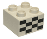 Duplo, Brick 2 x 2 with Checkered Flag Pattern