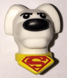 Dog Head with Black Eyes and Nose and Yellow Collar with Red Superman Logo Pattern (Krypto the Superdog)