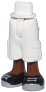 Mini Doll Hips and Trousers Cropped Large Pockets with Molded Reddish Brown Legs and Printed Black Shoes with Light Bluish Gray Laces and Soles Pattern - Thin Hinge