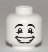 Minifigure, Head Mime Happy Face, Black Eyes with White Pupils Pattern