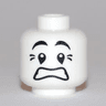Minifigure, Head Mime Scared Look, Black Eyes with White Pupils Pattern