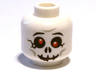 Minifigure, Head Skull Black Eyebrows and Cracks, Red Eyes, Light Bluish Gray Cheek Lines, Grin Pattern