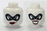 Minifigure, Head Dual Sided Female Black Eye Mask, Black Eyes, Red Lips, Smile / Bared Teeth Pattern