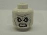 Minifigure, Head Male Angry Black Eyebrows, Blue Eyes, Wrinkles Pattern (Mr. Freeze)