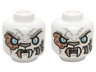 Minifigure, Head Dual Sided Alien Chima Tiger with Copper Fang and Eye Patch, Bright Light Blue Eyes, Neutral / Angry Pattern (Sir Fangar)
