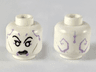 Minifigure, Head Alien with White Eyes, Dark Bluish Gray Lips, and Lavender Markings Pattern (SW Asajj Ventress)
