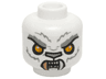 Minifigure, Head Alien Chima Tiger with Bright Light Orange Eyes, Light Bluish Gray Nose and Fur Lines, and Copper Fang Pattern