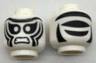 Minifigure, Head Alien with Black Zebra Stripes and Large Eyes, Bared Teeth Pattern