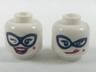 Minifigure, Head Dual Sided Female, Black Eye Mask, Red Lips and Diamond Beauty Mark, Wink / Licking Lips Pattern