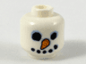 Minifigure, Head Black Coal Lump Eyes and Mouth, Orange Carrot Nose, Bright Light Blue Highlights Pattern