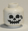 Minifigure, Head Skull Light Bluish Gray Eyebrows and Bandage Pattern