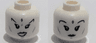 Minifigure, Head Dual Sided Female Dark Purple Bindi, Black Eyelashes and Eyebrows, Open Mouth / Closed Mouth Pattern
