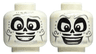 Minifigure, Head Dual Sided Alien Mask Silver Eyebrows, Dots and Lines, Black Nose and Moustache, Open Mouth Smile / Large Smile and Eyes Pattern