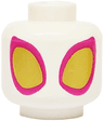 Minifigure, Head Large Magenta and Gold Eyes Pattern