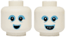 Minifigure, Head Dual Sided Alien, Black Eyes, Medium Blue Eye Shadow, Open Mouth / Smile with Pointed Teeth Pattern
