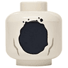 Minifigure, Head Large Black Spot, Dots and Dark Bluish Gray Cheek Lines Pattern