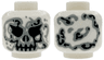 Minifigure, Head Alien Skull with Black Eyes, Nose and Mouth, Light Bluish Gray Smoke Swirls Pattern