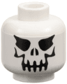 Minifigure, Head Skull Evil with Eyebrows, Black Print Pattern